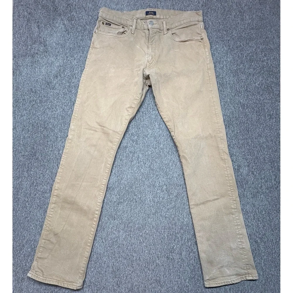 Polo Ralph Lauren‎ Mens Slim Fit Khaki Tan Twill 5-Pocket Pants 31x30.5